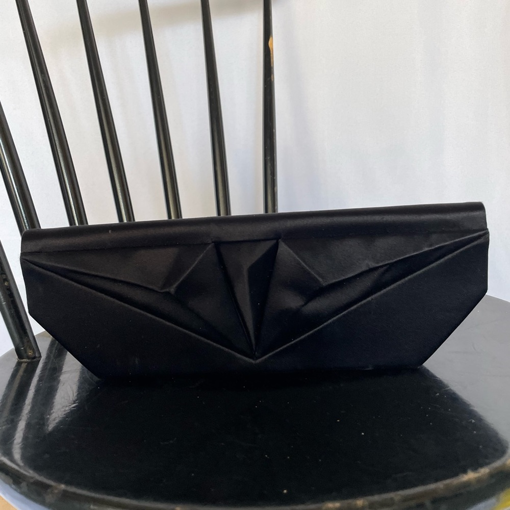 Christian Louboutin black satin envelope clutch